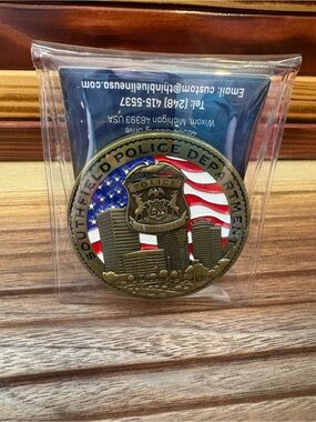 Southfield Police Department Challenge Coin - American Flag Design